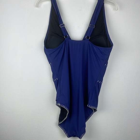 Sundance Navy Blue Bathing-suit with embroidery Size Large - Picture 3 of 11